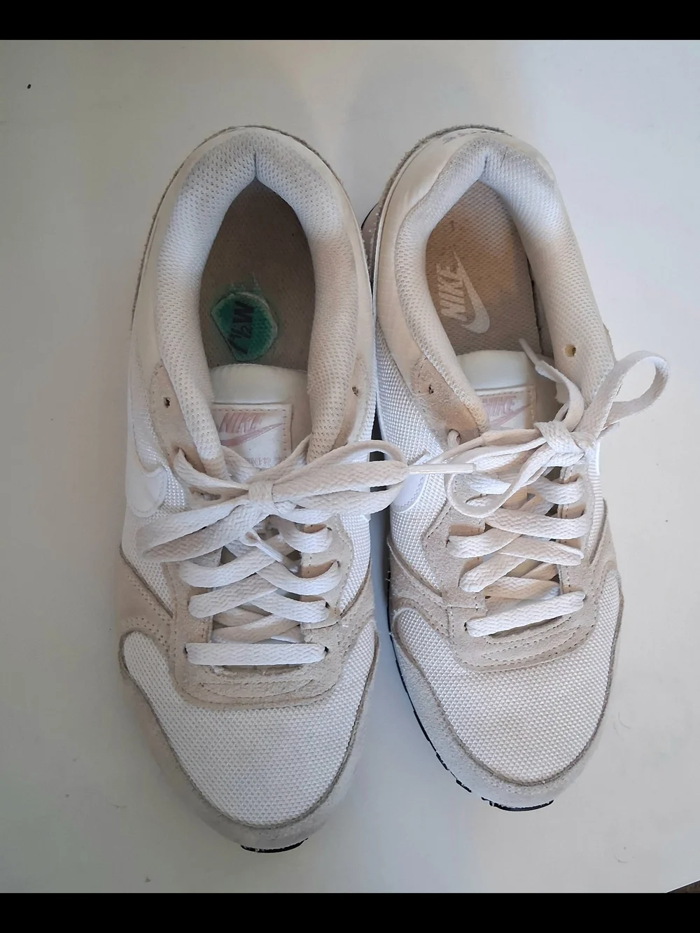 Nike Lightweight Mesh & Suede Sneaker in Light Cream/White